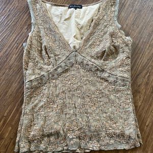 Deep v lace top